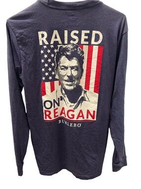 Burlebo Navy Long-Sleeve 'Raised on Reagan' Tshirt